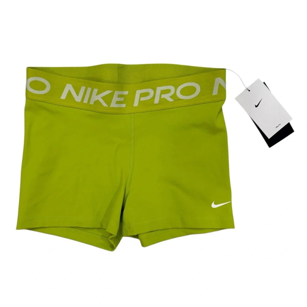 NWT Nike Pro 3” fluorescent Green Workout Shorts